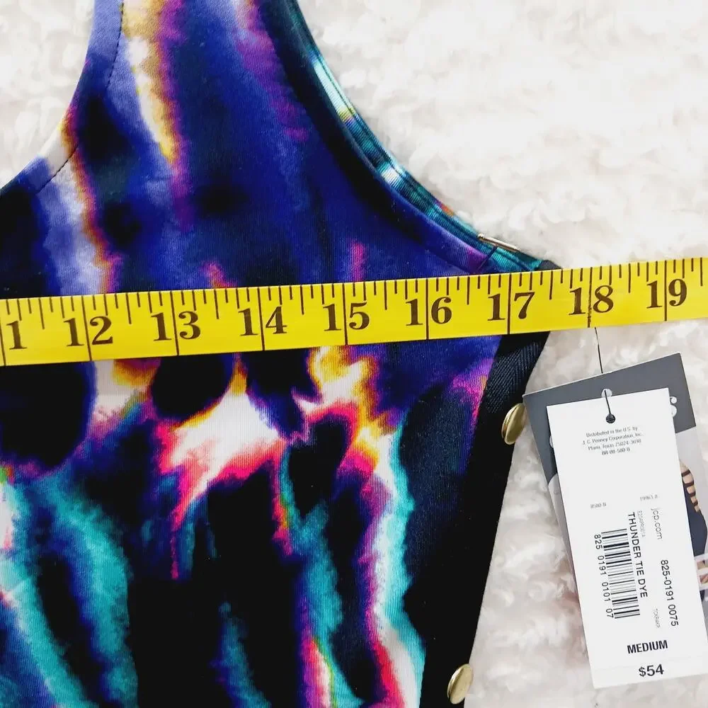 Dress Midi Bodycon Y2K Revival Whimsycore Festival Stretch Bold NWT Shibori Sz M